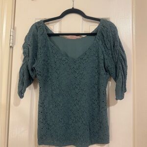 Buckle Teal Lace Women's Top